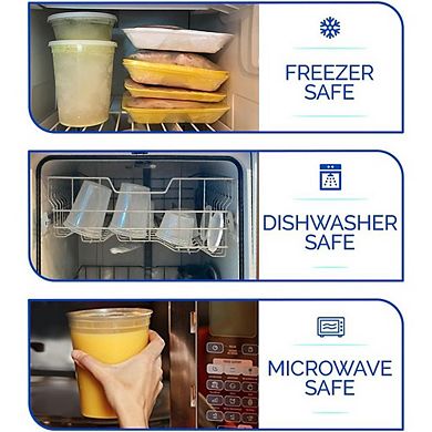 Clear Plastic Food Storage Containers with Airtight Lids, 36-Pack (8oz, 16oz, 32oz)