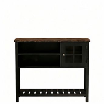 Farmhouse-style sideboard, coffee bar cabinet with storage and glass doors