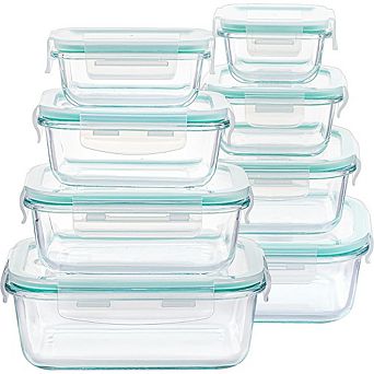 8-Pack Glass Food Storage Containers with Airtight Lids, BPA-Free