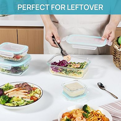 8-Pack Glass Food Storage Containers with Airtight Lids, BPA-Free