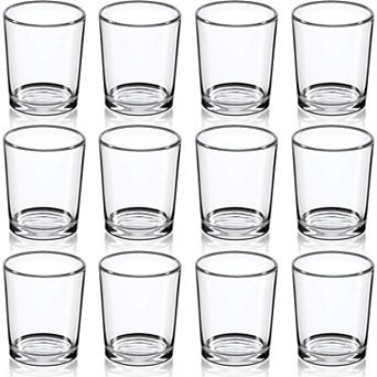 Great Ambitions Votive Candle Holders Set of 12 Glass Votives Holder for Table Centerpieces