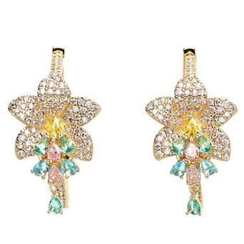 AGP PARIS Diva Collection Hibiscus Zirconia Hoops