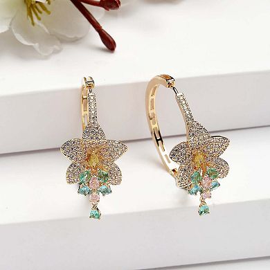 AGP PARIS Diva Collection Hibiscus Zirconia Hoops