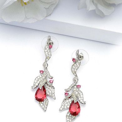 AGP PARIS Red Leaf Motif Drop Earrings