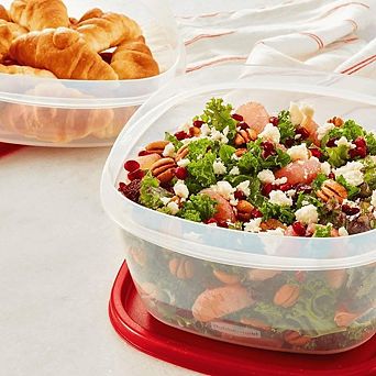 Glass Food Storage Container Set with Airtight Lids, 14 cup 2 Pack, Red