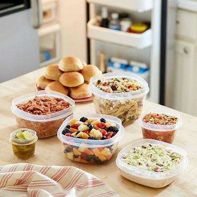 Glass Food Storage Container Set with Airtight Lids, 14 Cup, 2 Pack, Red