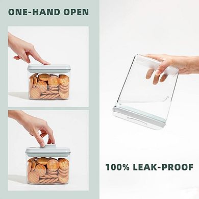 Airtight Pop-Up Food Storage Containers 5-Pack, 0.63.5Qt, Clear Pantry Organizer