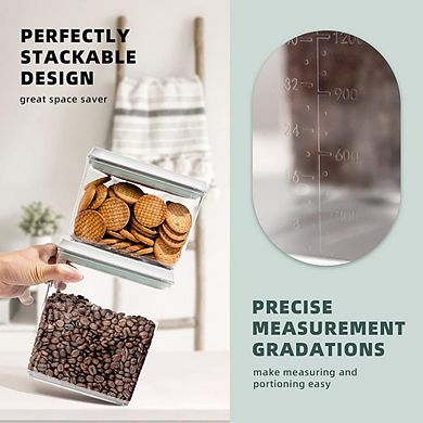 Airtight Pop-Up Food Storage Containers 5-Pack, 0.63.5Qt, Clear Pantry Organizer