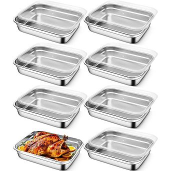 8 pc Large Stainless Steel Food Storage Containers with Leakproof Lids, Reusable