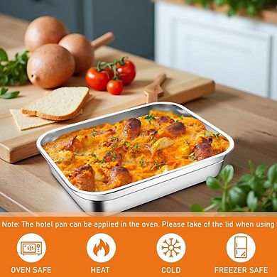 8-Piece Large Stainless Steel Food Storage Containers with Leakproof Lids, Reusable