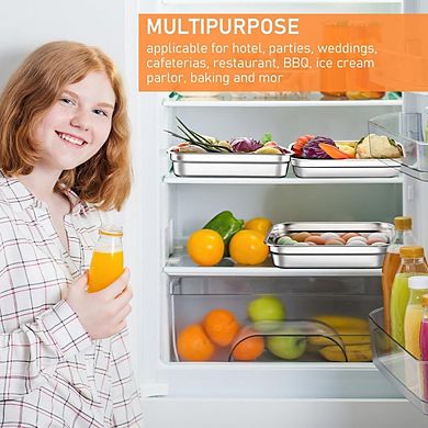 8-Piece Large Stainless Steel Food Storage Containers with Leakproof Lids, Reusable