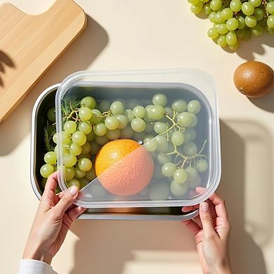 8-Piece Large Stainless Steel Food Storage Containers with Leakproof Lids, Reusable
