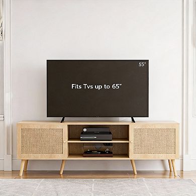 Bohemian Style 65-Inch TV Stand with Storage