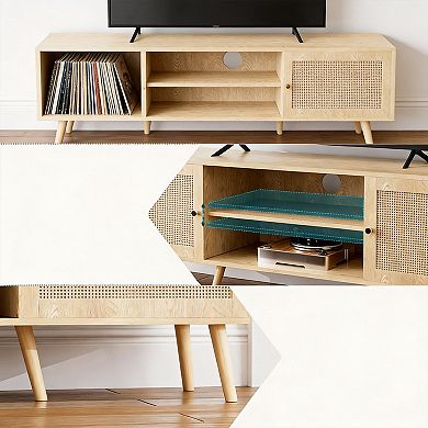 Bohemian Style 65-Inch TV Stand with Storage