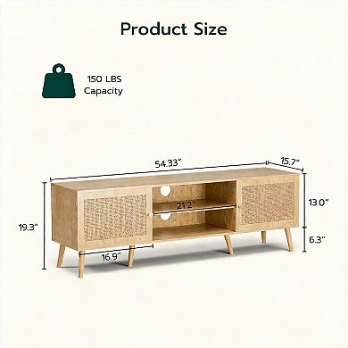 Bohemian Style 65-Inch TV Stand with Storage