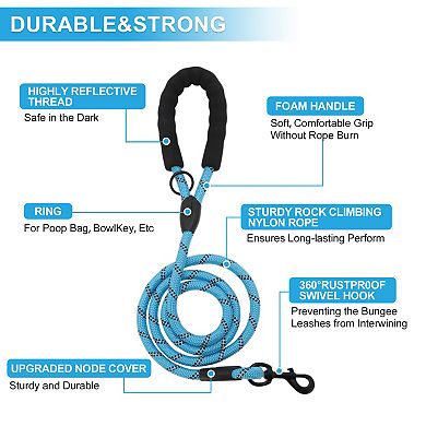 Double Dog Leash, Hands-Free Dual Dog Leash with Comfortable Padded Handle, Adjustable Length, 1 Set