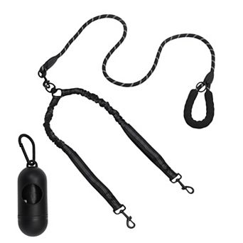 Double Dog Leash, Hands-Free Dual Dog Leash with Comfortable Padded Handle, Adjustable Length, 1 Set