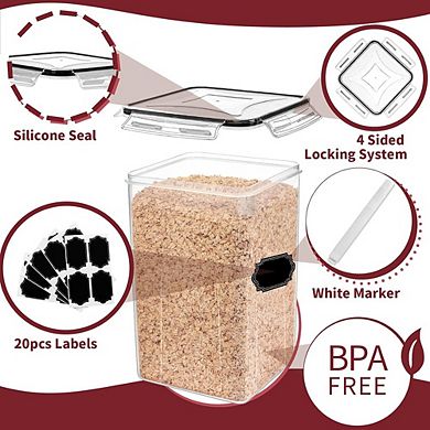 10-Piece Airtight Food Storage Containers Set with Lids, Labels, and Marker for Pantry