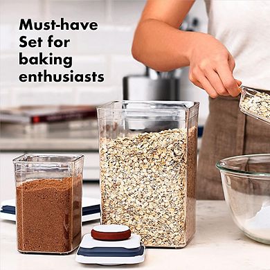 8-Piece POP Storage Container Set for Baking Essentials, Airtight & Stackable