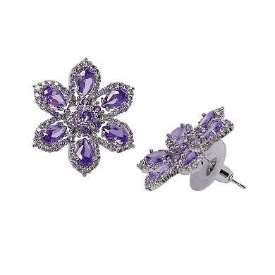 AGP PARIS Lilac Floral Stud Earrings