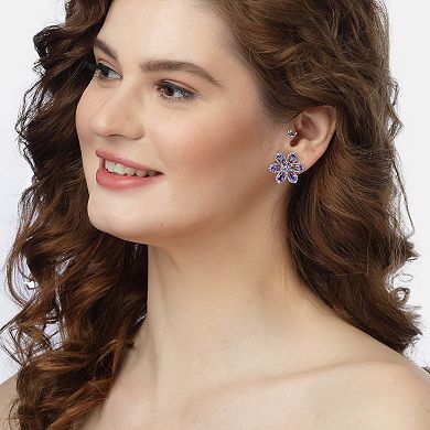 AGP PARIS Lilac Floral Stud Earrings