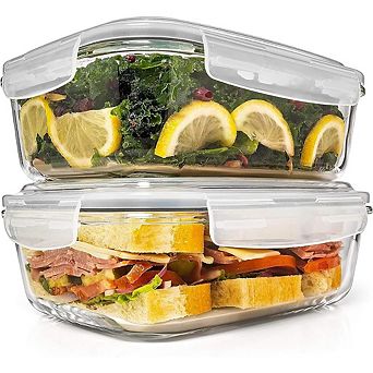 4 pc Glass Food Storage Containers with Airtight Lids, BPA-Free