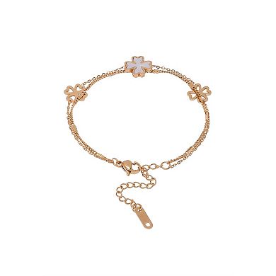 AGP PARIS Diva Double Layered Floral Chain Bracelet