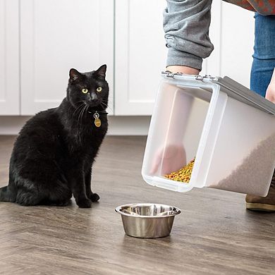 Airtight Pet Food Storage Container with Wheels, Holds Up to 10 lb