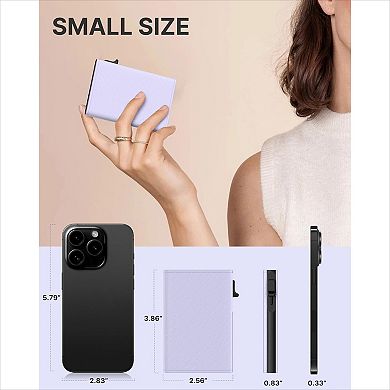 Genuine Leather Wallet Card Holder with Pop Up and RFID Blocking