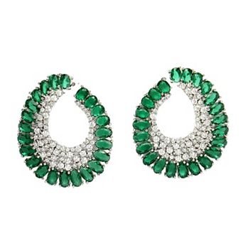 AGP PARIS Diva Collection White Finish Zircon Stud Earrings