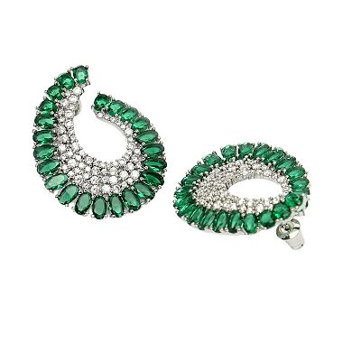 AGP PARIS Diva Collection White Finish Zircon Stud Earrings