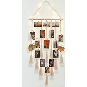 Great Ambitions Hanging Photo Display Wall Decor, Picture Frame Collage Board with Light 30 Clip