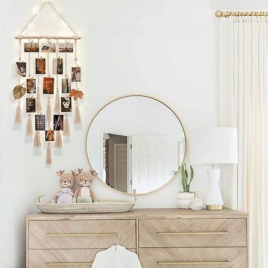 Great Ambitions Hanging Photo Display Wall Decor, Picture Frame Collage Board with Light 30 Clip