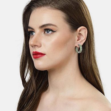 AGP PARIS Light Green C-shaped Dainty Hoops