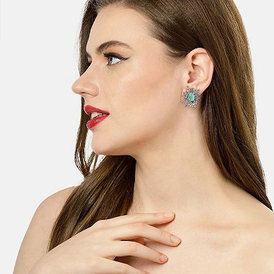 AGP PARIS Light Purple Snowflake Oval Stud Earrings