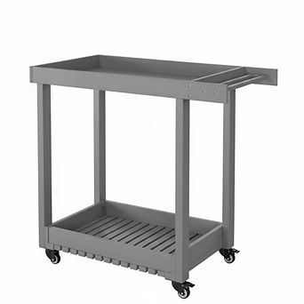 2-Shelf Utility Service Cart with Wheels