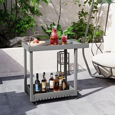 2-Shelf Utility Service Cart with Wheels