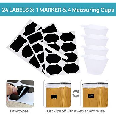 10-Piece Airtight Flour & Sugar Storage Containers with Lids, BPA-Free, Black