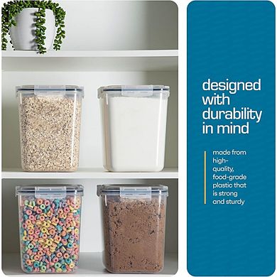 Flour & Sugar Storage Containers 4-Pack, 5.3L Airtight Kitchen and Pantry Canisters