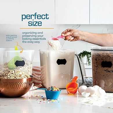 Flour & Sugar Storage Containers 4-Pack, 5.3L Airtight Kitchen and Pantry Canisters