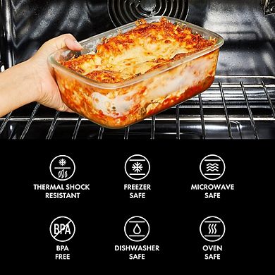 16-Piece Glass Airtight Food Storage Container Set with Smart Seal Lids for Everyday Use