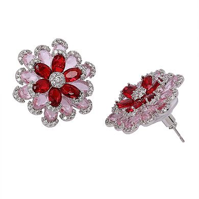 AGP PARIS Ruby-Red Floral Earrings