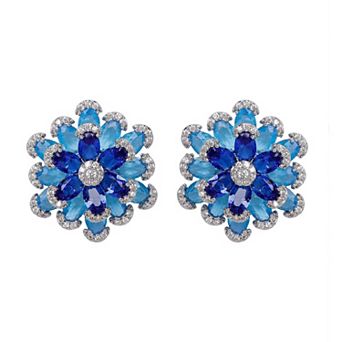 AGP PARIS Radiant Blue Floral Earrings