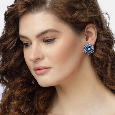AGP PARIS Radiant Blue Floral Earrings