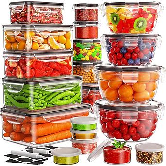 40 pc Airtight Food Storage Containers with Lids, Leakproof & Reusable