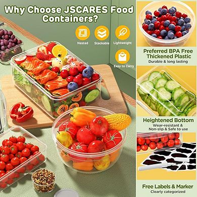 40-Piece Airtight Food Storage Containers with Lids, Leakproof & Reusable