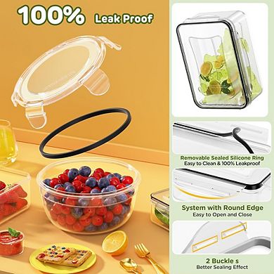 40-Piece Airtight Food Storage Containers with Lids, Leakproof & Reusable