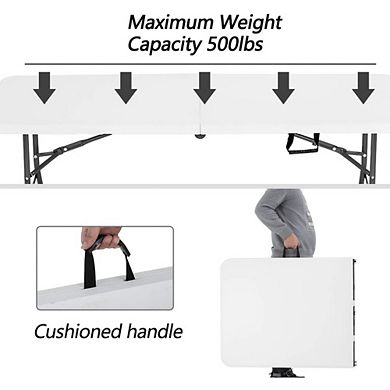 Great Ambitions 6FT Picnic Table Folding Table Camping Table Plastic Table Fold Up Table Lock