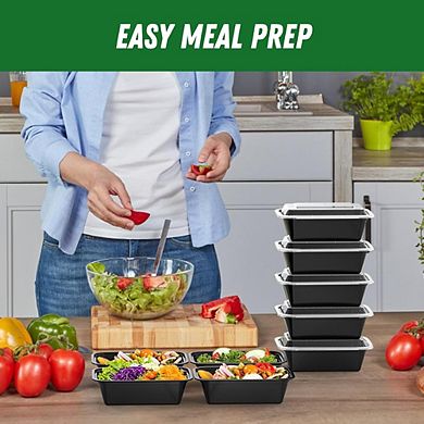 50-Pack Reusable 24 oz Meal Prep Containers with Lids, Leakproof & Food Safe