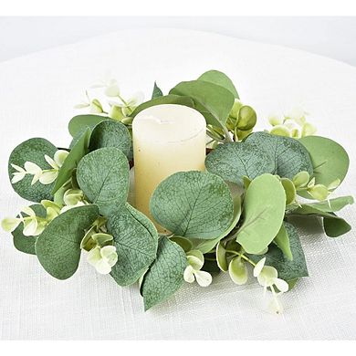 "4Pcs Eucalyptus Wreaths for Kitchen Cabinets & Home Décor - 9 Inch Artificial Greenery"